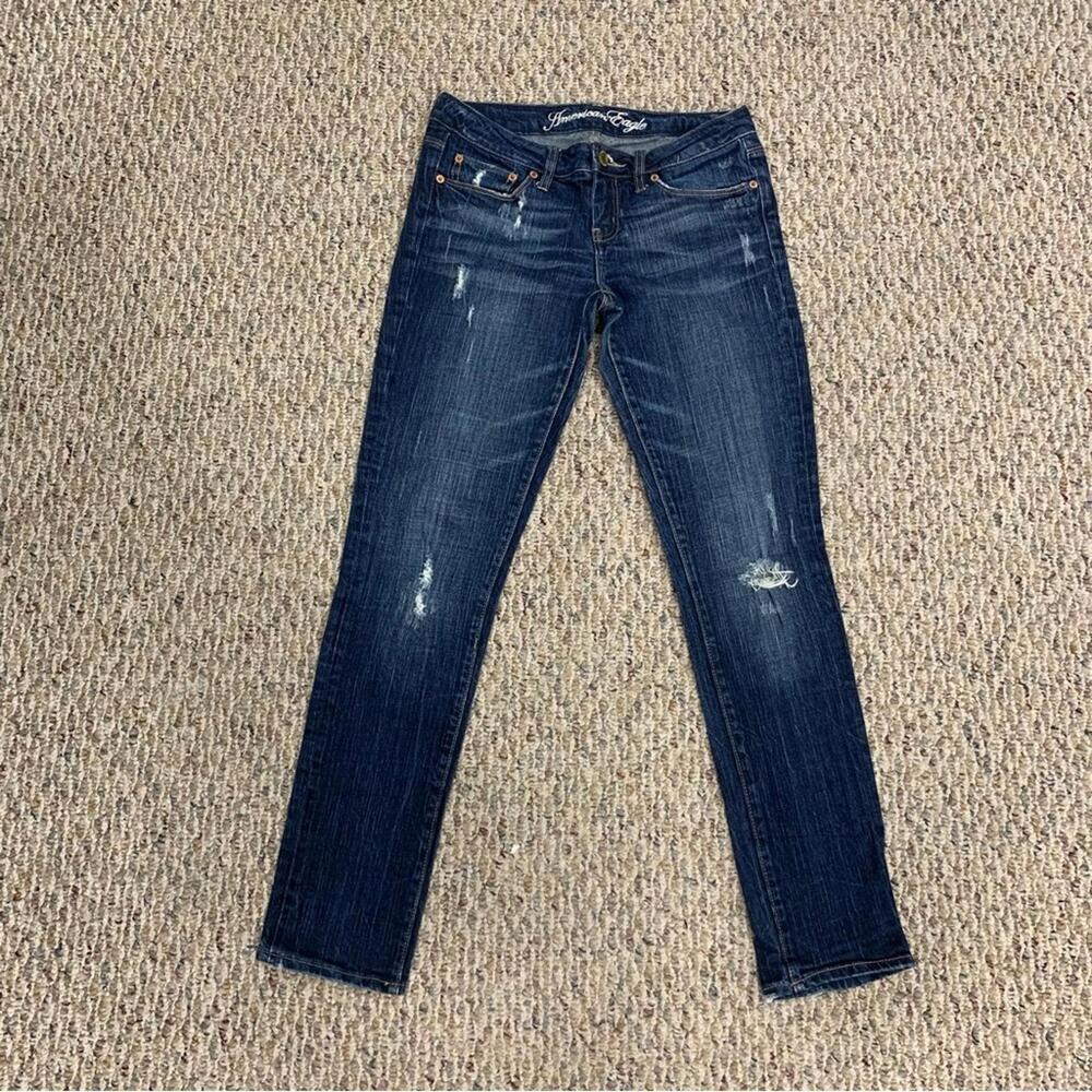 American Eagle Blue Skinny 77 Jeans - Size 2 Long